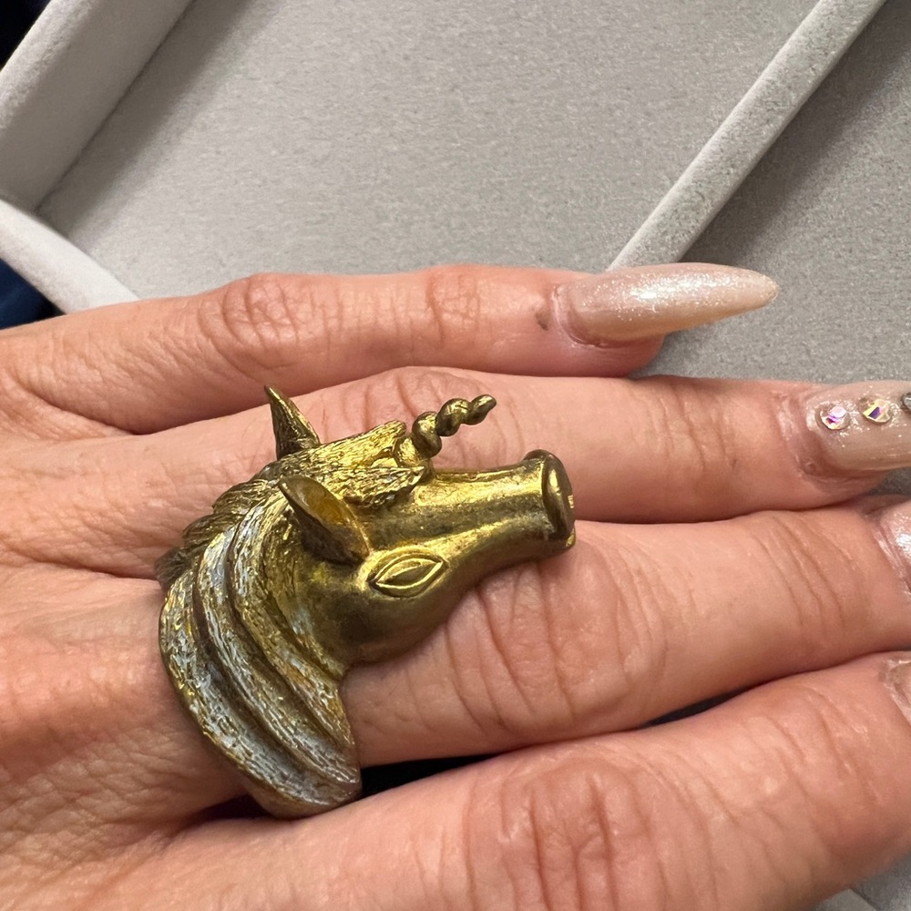 Vintage Unicorn Ring made of repurposed coins. One of a kind- handmade